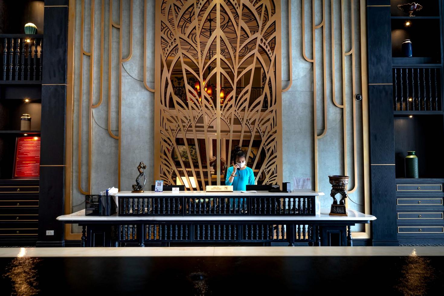 Luxurious hotel lobby interior
