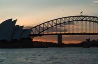 Sydney harbour at sunset